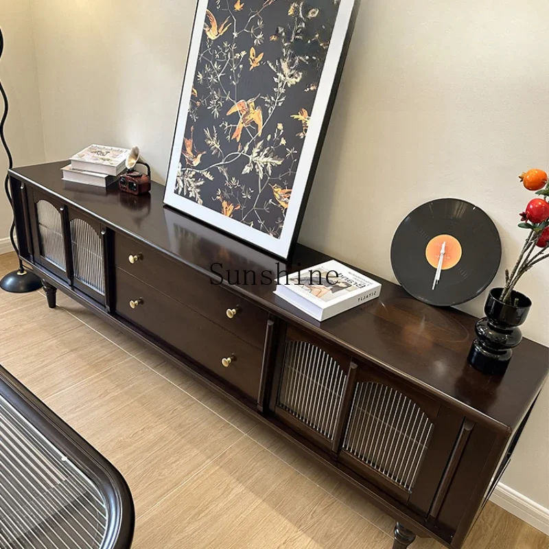 American pure solid wood coffee table TV cabinet combination light French retro home floor cabinet
American pure solid wood coffee table TV cabinet combination light French retro home floor cabinet