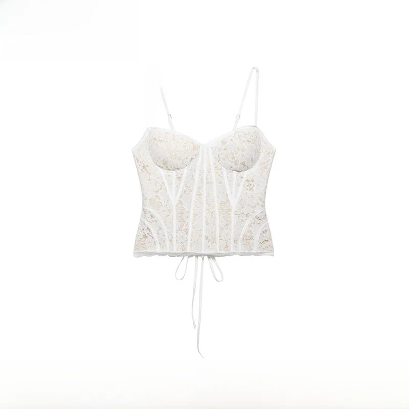 Fashionable Low Cut Lace Trim Belted Tank Top Women's Fashion Spring Summer New Arrival Polyester Fiber Short Length Inner Wear
Fashionable Low Cut Lace Trim Belted Tank Top Women's Fashion Spring Summer New Arrival Polyester Fiber Short Length Inner Wear