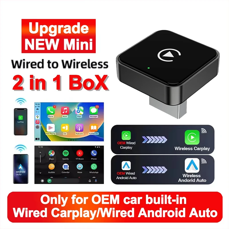 2026 New Wireless Carplay and Android Auto 2in1 smart Mini Box WIFI BT Auto Connect For Toyota Volvo Benz MG Kia MAZDA FORD
2026 New Wireless Carplay and Android Auto 2in1 smart Mini Box WIFI BT Auto Connect For Toyota Volvo Benz MG Kia MAZDA FORD