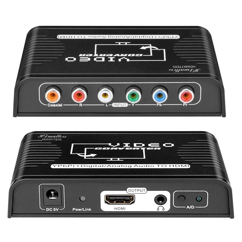 1080P YPbPr to HDMI Video Audio Adapter Converter 5 RCA Portion size HDMI Connector converter,Applicable PS2、DVD、Wii、Xbox and HD
1080P YPbPr to HDMI Video Audio Adapter Converter 5 RCA Portion size HDMI Connector converter,Applicable PS2、DVD、Wii、Xbox and HD