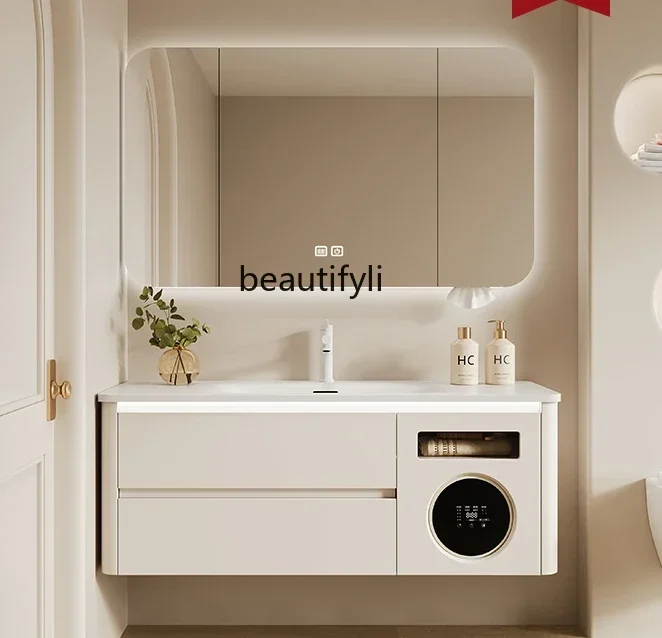 Bathroom cabinet underwear washing and drying washing machine wash basin beauty wash basin Corian integrated basin 
Bathroom cabinet underwear washing and drying washing machine wash basin beauty wash basin Corian integrated basin