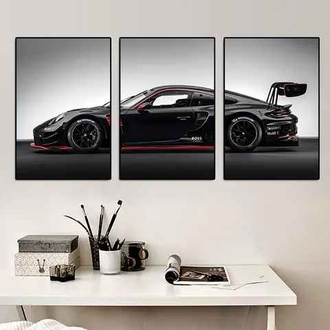 Póster de la serie de coches de estilo Industrial Vintage, póster artístico Gt3rs, pintura en lienzo, impresiones de pared, imagen, decoración del hogar para sala de estar, 3 uds.