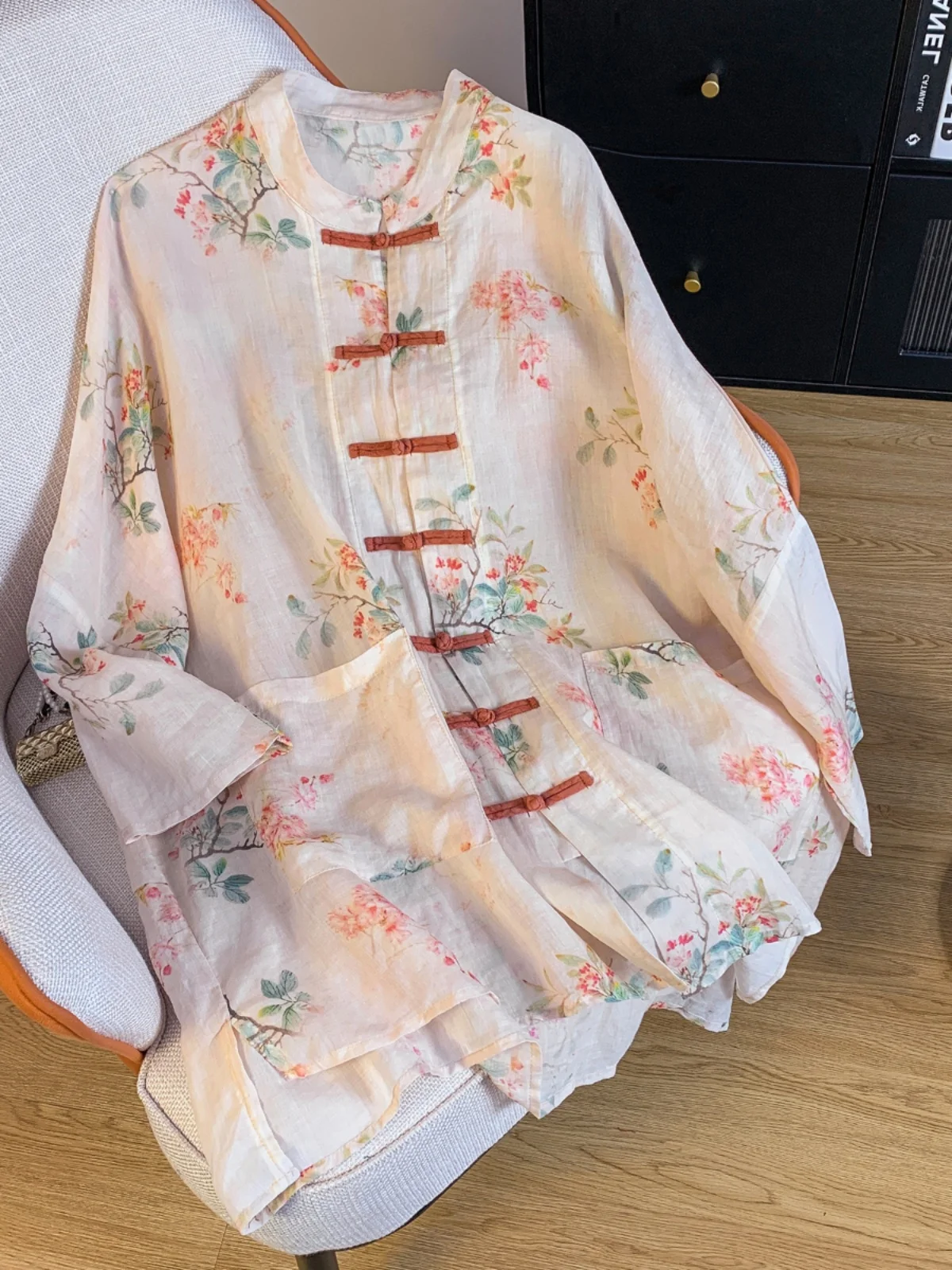 Floral Print Long Sve irt Stand Collar Button up mid Length Women's plus Size Summer Sun Protection Cardigan Casual Sle
Floral Print Long Sve irt Stand Collar Button up mid Length Women's plus Size Summer Sun Protection Cardigan Casual Sle