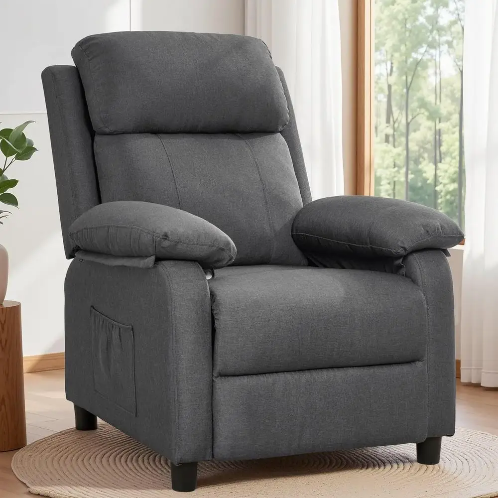 Linen Upholstered Recliner with Side Pockets for Living Rooms, Bedrooms, and RVs - Ideal for Small Spaces
Linen Upholstered Recliner with Side Pockets for Living Rooms, Bedrooms, and RVs - Ideal for Small Spaces
