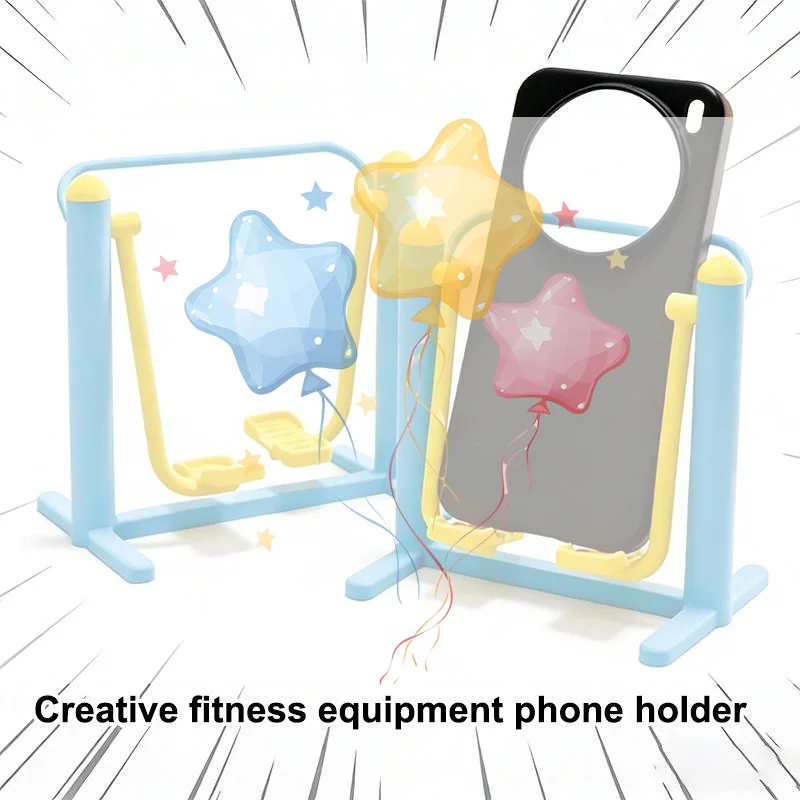 Creative Phone Stand, Assembly Fitness Equipment, Quirky Lazy Stand For Vertical Video Viewing, 3D Printed Desktop Ornament.
Creative Phone Stand, Assembly Fitness Equipment, Quirky Lazy Stand For Vertical Video Viewing, 3D Printed Desktop Ornament.