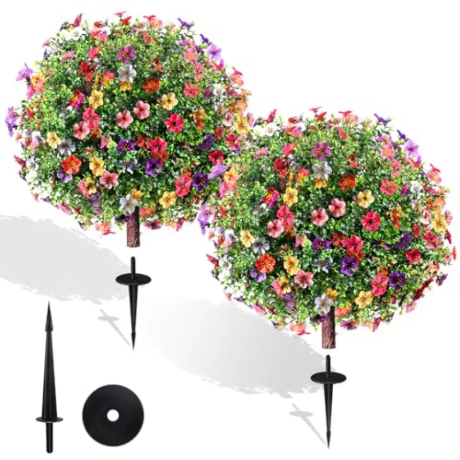 Outdoor garden decor: UV-resistant faux boxwood topiary balls, green, weatherproof artificial shrubs with ground spikes, set of
Outdoor garden decor: UV-resistant faux boxwood topiary balls, green, weatherproof artificial shrubs with ground spikes, set of