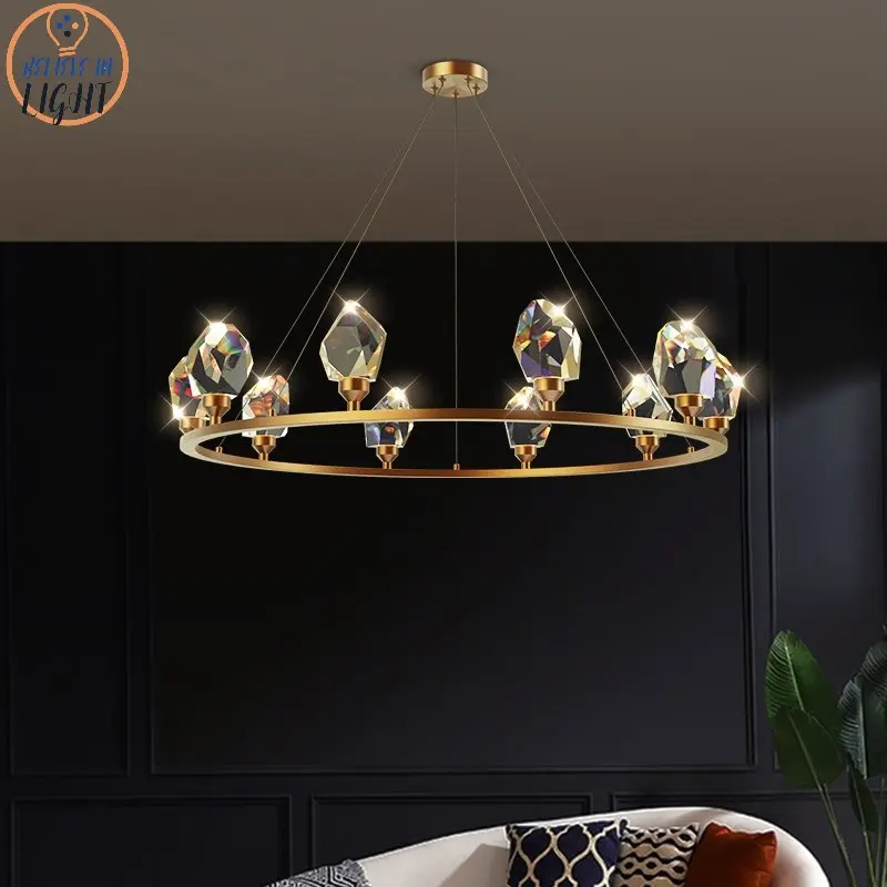 Modern Crystal Crown Pendant Light Luxury Gold Living Room Copper Chandelier for Dining Room Study Bedroom Kitchen Decoration
Modern Crystal Crown Pendant Light Luxury Gold Living Room Copper Chandelier for Dining Room Study Bedroom Kitchen Decoration