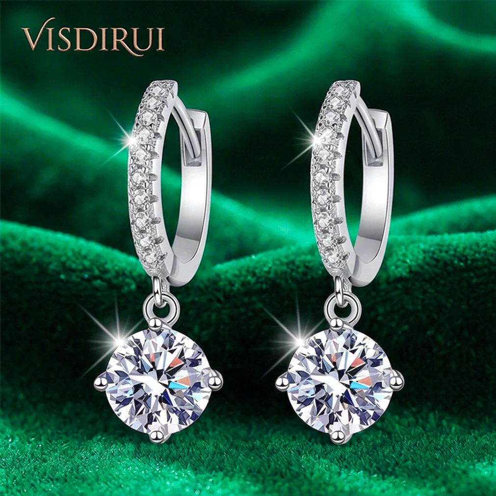 VISDIRUI D Color Moissanite Pave Hoop Earrings S925 Silver 0.5ct 1ct Round Cut Hypoallergenic Fine Jewelry Gift Women
VISDIRUI D Color Moissanite Pave Hoop Earrings S925 Silver 0.5ct 1ct Round Cut Hypoallergenic Fine Jewelry Gift Women
