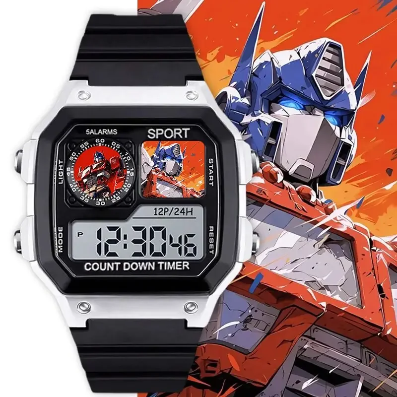 Transformationed Optimus Prime Small Square Waterproof Watch Student Electronic Watch Silent with Alarm Timing and Date Function
Transformationed Optimus Prime Small Square Waterproof Watch Student Electronic Watch Silent with Alarm Timing and Date Function