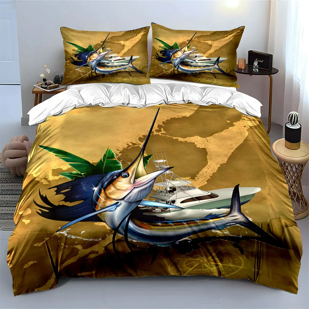 "Fishing Boat Marlin Decor Set" Soft Skin-Friendly Bedding Set Includes 1 Duvet Cover And 2 Pillowcase, Gift
"Fishing Boat Marlin Decor Set" Soft Skin-Friendly Bedding Set Includes 1 Duvet Cover And 2 Pillowcase, Gift