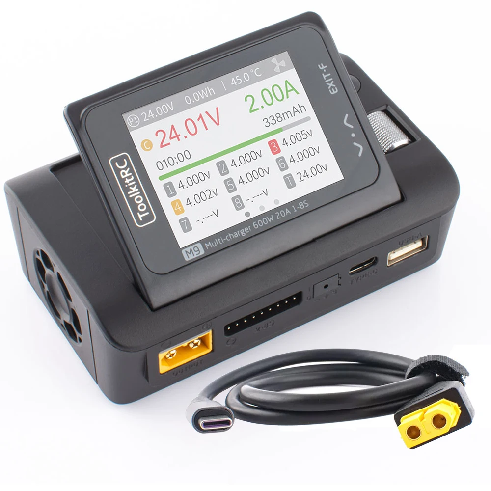 Зарядное устройство ToolkitRC M9 7-35 в 25 А 600 Вт с двумя USB-портами для быстрой зарядки/зарядное устройство с функцией аудио для 1-8S Lipo LiHV LiFe Lion Battery
Зарядное устройство ToolkitRC M9 7-35 в 25 А 600 Вт с двумя USB-портами для быстрой зарядки/зарядное устройство с функцией аудио для 1-8S Lipo LiHV LiFe Lion Battery