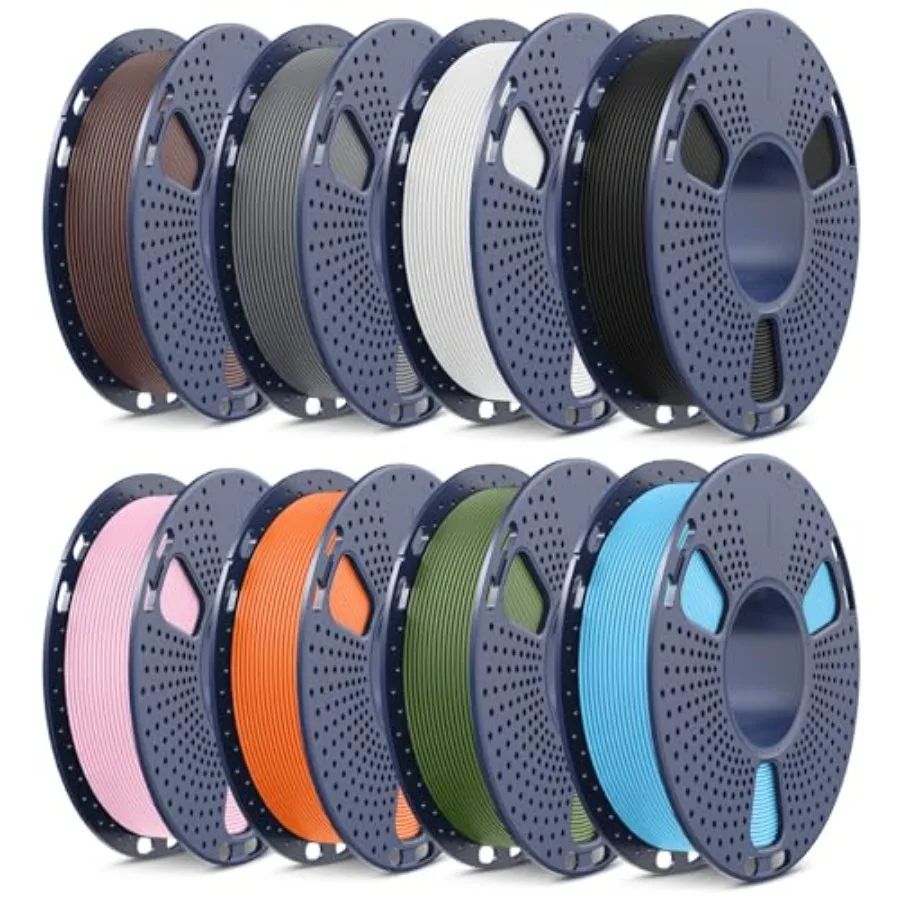High Speed Matte PLA Filament, Smooth PLA Matte 3D Printer Filament Bundle, in Total, 0.25kg Spool, 8 Packs, Black+White+Grey+C
High Speed Matte PLA Filament, Smooth PLA Matte 3D Printer Filament Bundle, in Total, 0.25kg Spool, 8 Packs, Black+White+Grey+C