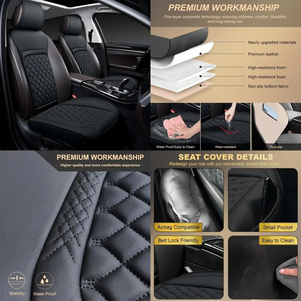 Front Car Seat Covers for Ford,Leather Waterproof Seat Protector Custom Fit Ford Escape Explorer Fusion Maverick Edge EcoSport F
Front Car Seat Covers for Ford,Leather Waterproof Seat Protector Custom Fit Ford Escape Explorer Fusion Maverick Edge EcoSport F
