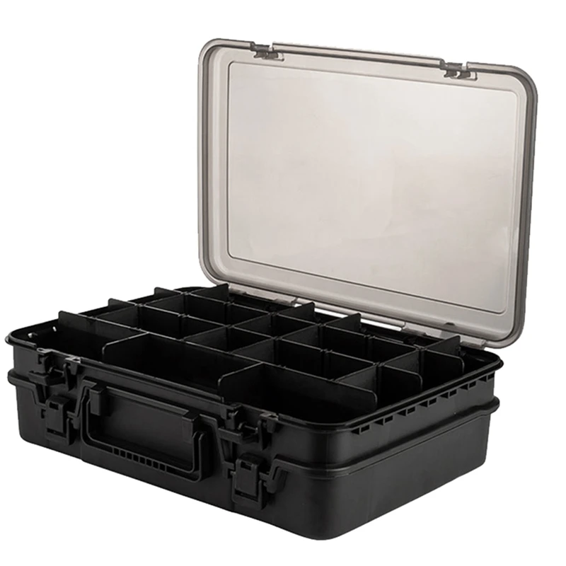 Double Layer Fishing Lure Boxes Fishing Tackle Box Plastic Waterproof Fly Fishing Tool Box Black
Double Layer Fishing Lure Boxes Fishing Tackle Box Plastic Waterproof Fly Fishing Tool Box Black