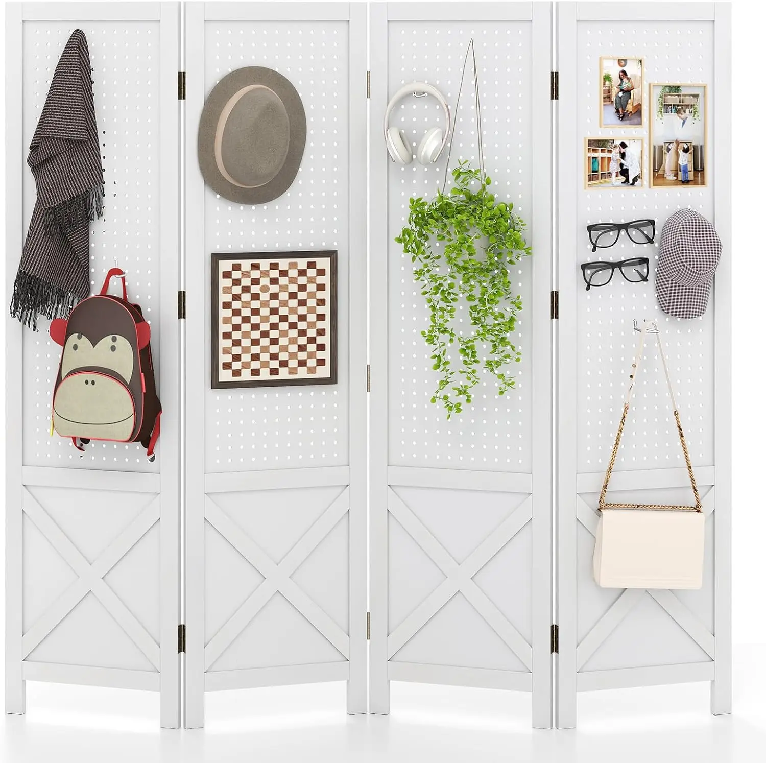 4 Panel Pegboard Room Divider, Farmhouse Folding Privacy Screen, Solid Wood Pegboard Stand for Crafting Show Jewelry Ret
4 Panel Pegboard Room Divider, Farmhouse Folding Privacy Screen, Solid Wood Pegboard Stand for Crafting Show Jewelry Ret