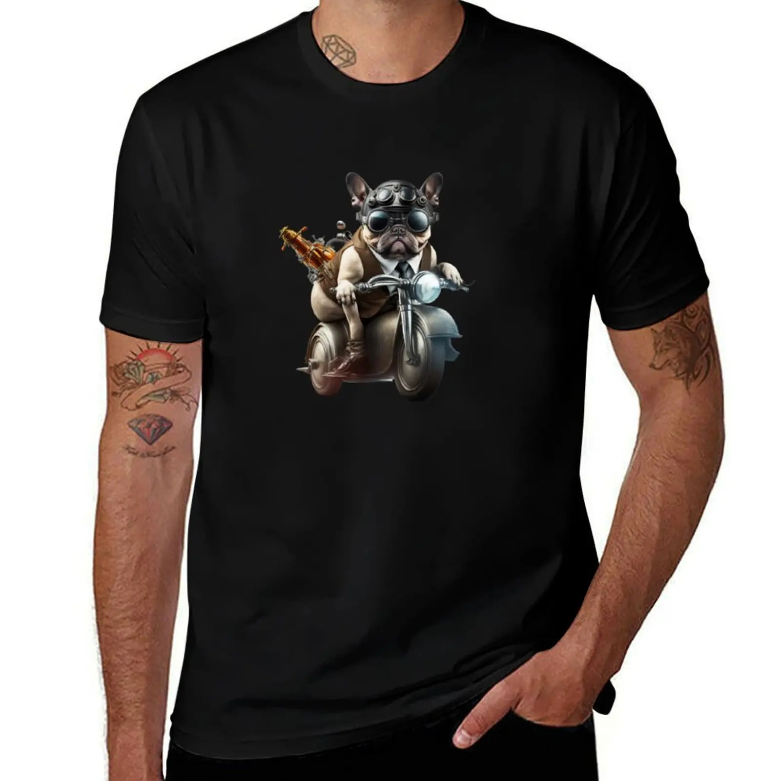French Bulldog Riding Motorcycle Glasses And Helme With A Smoking Jacket On. T-Shirt Standard Fit Solid Tee Shirt
French Bulldog Riding Motorcycle Glasses And Helme With A Smoking Jacket On. T-Shirt Standard Fit Solid Tee Shirt
