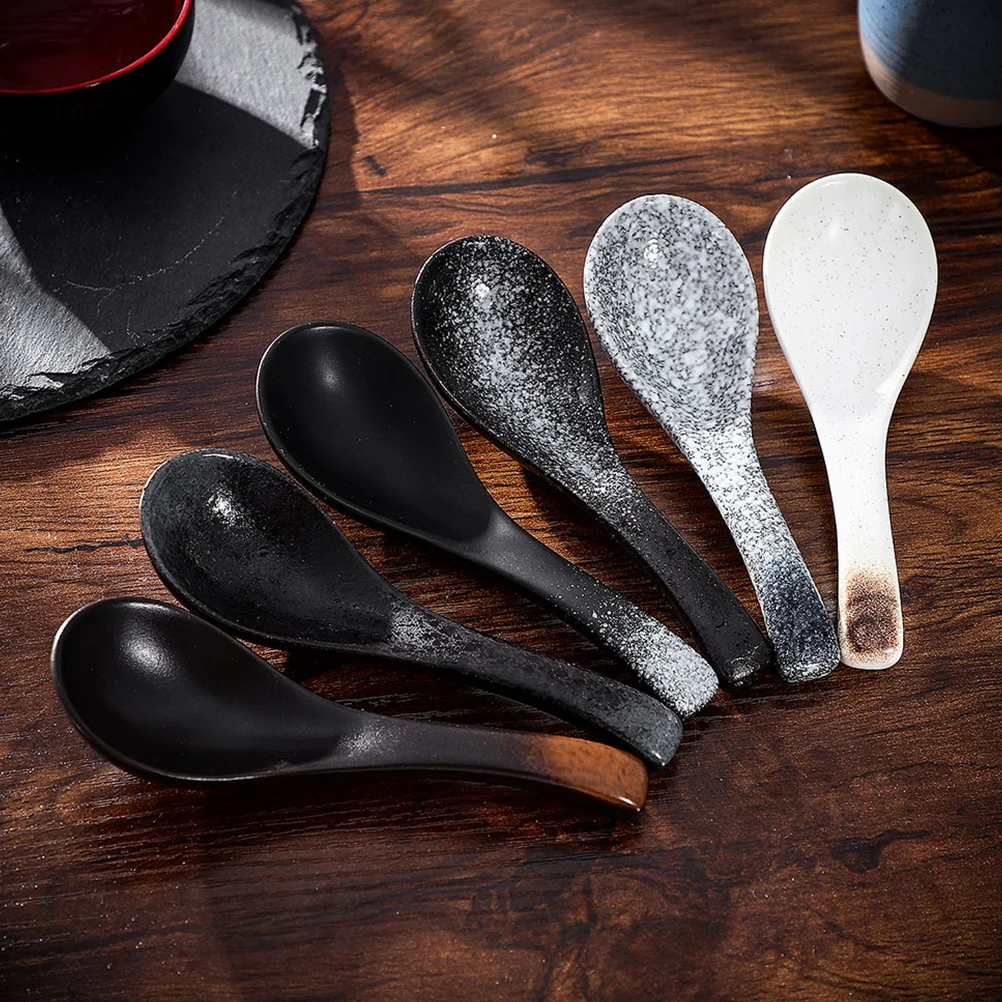 5Pcs Japanese Style Ceramic Soup Spoons Ramen Spoons Household Kitchen Portable Cooking Dining Porridge Kitchen Accessory
5Pcs Japanese Style Ceramic Soup Spoons Ramen Spoons Household Kitchen Portable Cooking Dining Porridge Kitchen Accessory