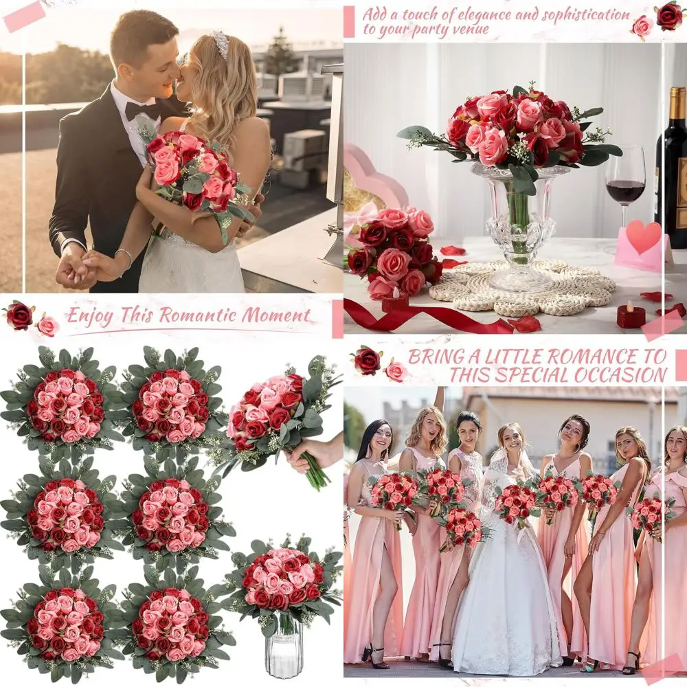 7 Artificial Red Rose Bridesmaids Bouquets, 144 Blooms, Silk Flowers for Weddings & Parties
7 Artificial Red Rose Bridesmaids Bouquets, 144 Blooms, Silk Flowers for Weddings & Parties