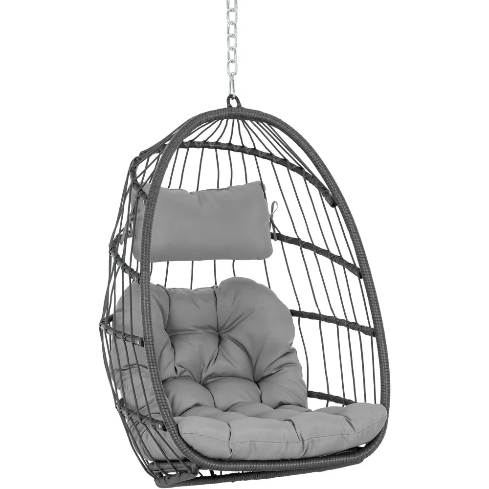 Swing Egg Chair Without Stand Indoor Outdoor, Foldable Wicker Rattan Hanging Egg Chairs Hammock Egg Basket Chair.
Swing Egg Chair Without Stand Indoor Outdoor, Foldable Wicker Rattan Hanging Egg Chairs Hammock Egg Basket Chair.