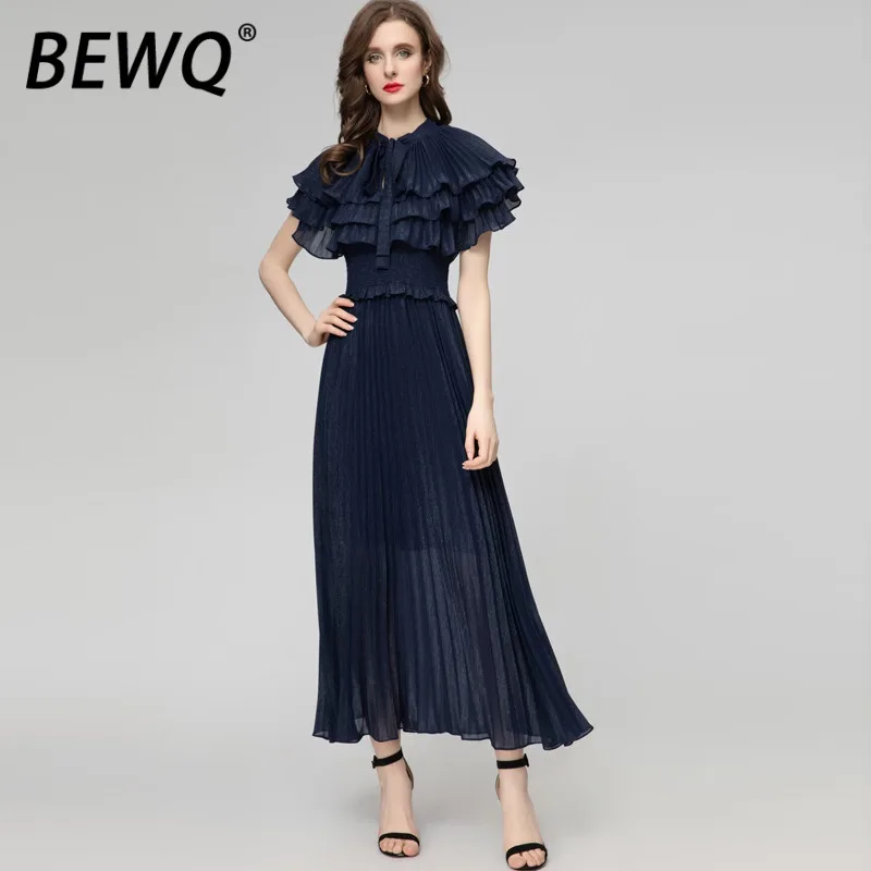 BEWQ Fashion Women's Elegant Dress Ruffle O-neck Short Sleeve High Waist Pleated Solid Color Evening Party Dress 2025 Autumn New
BEWQ Fashion Women's Elegant Dress Ruffle O-neck Short Sleeve High Waist Pleated Solid Color Evening Party Dress 2025 Autumn New
