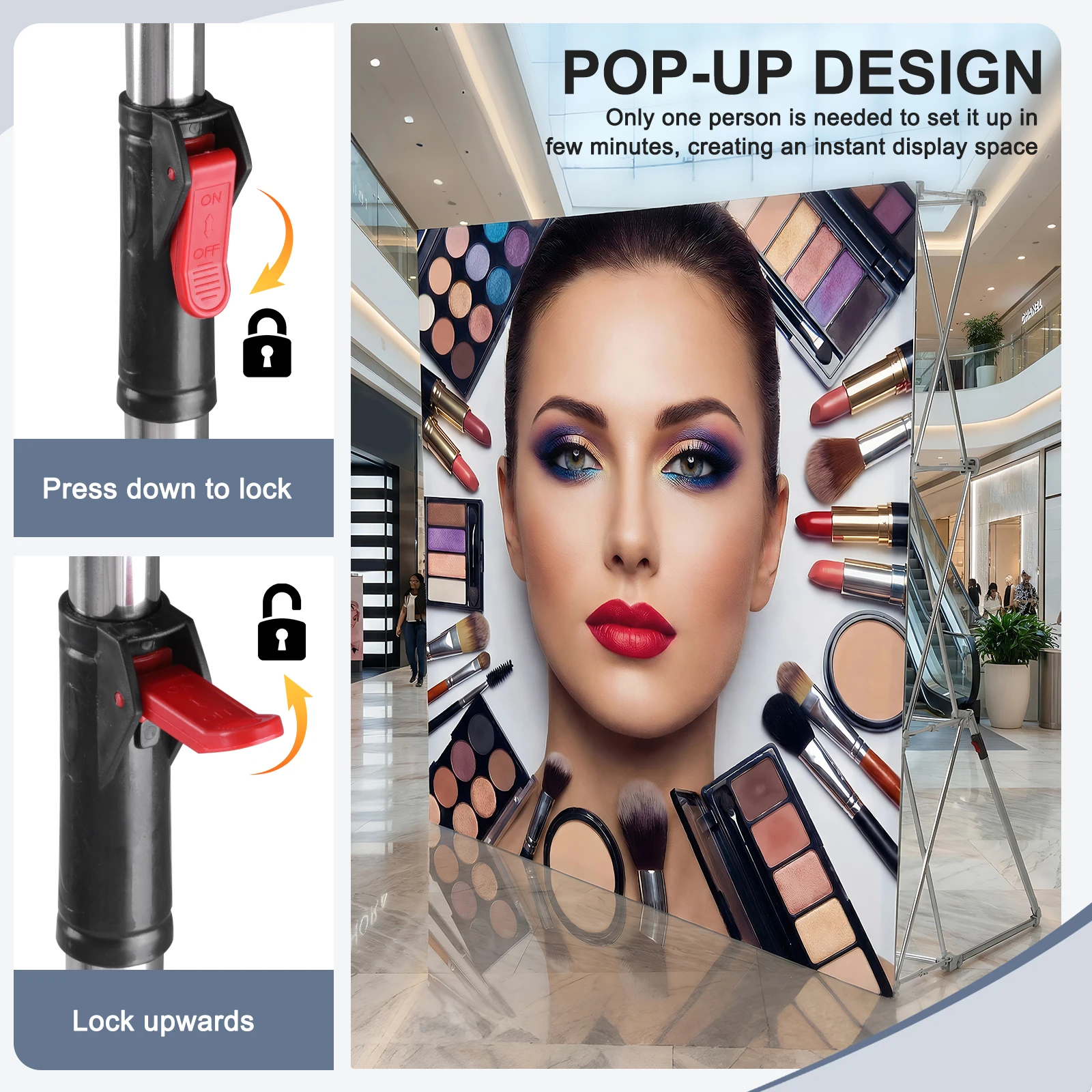 Pop Up Display Stand Lightweight Tension Fabric Collapsible Stand Reinforced Back Support Frame for Wedding Exhibition Events
Pop Up Display Stand Lightweight Tension Fabric Collapsible Stand Reinforced Back Support Frame for Wedding Exhibition Events