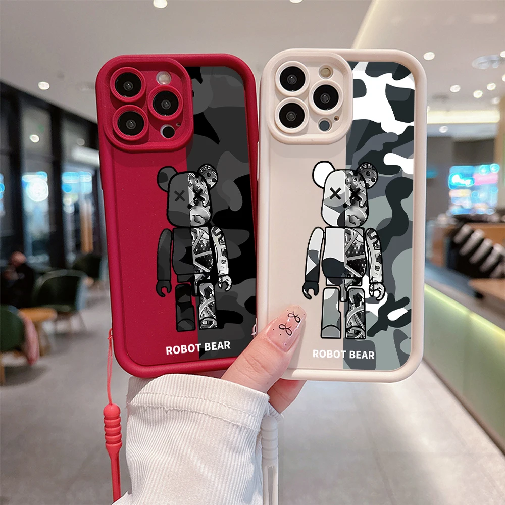 Fashion Luxury Brand Robot Bear Phone Case For Xiaomi Redmi 10C 12 12C K30 K40 K50 Note 10 11 12 13 Pro 5G Cover With Hand Strap
Fashion Luxury Brand Robot Bear Phone Case For Xiaomi Redmi 10C 12 12C K30 K40 K50 Note 10 11 12 13 Pro 5G Cover With Hand Strap