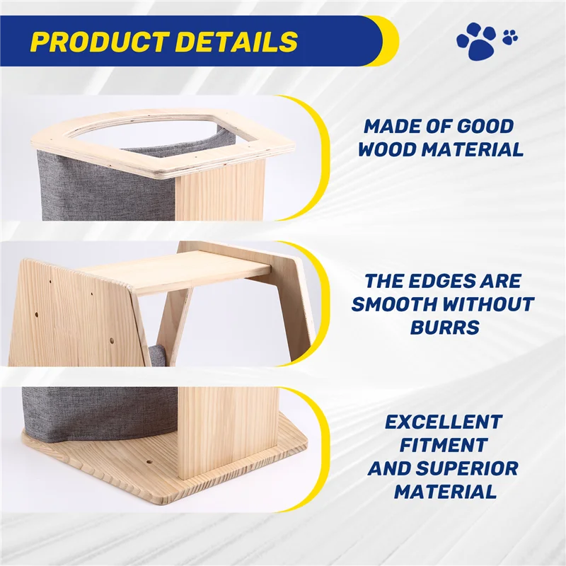 FAAJ-Wooden Climbing Wall Platform For Cats, Trapezoidal Cat Bed, Training Supplies
FAAJ-Wooden Climbing Wall Platform For Cats, Trapezoidal Cat Bed, Training Supplies