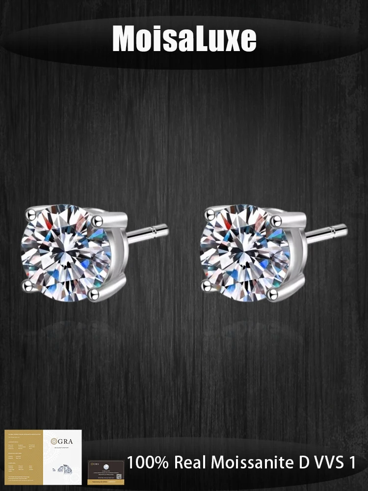 MoisaLuxe Official Store Moissanite 925 sterling silver Four-claw romantic Light luxury Earrings for Women Valentine's Day gift
MoisaLuxe Official Store Moissanite 925 sterling silver Four-claw romantic Light luxury Earrings for Women Valentine's Day gift