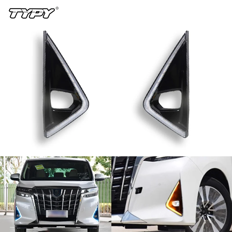 TYPY 2 шт. светодиодные дневные ходовые огни для Toyota Alphard 2018-2020, желтое реле указателя поворота, водонепроницаемые, 12 В, DRL, аксессуары для противотуманных фар
TYPY 2 шт. светодиодные дневные ходовые огни для Toyota Alphard 2018-2020, желтое реле указателя поворота, водонепроницаемые, 12 В, DRL, аксессуары для противотуманных фар