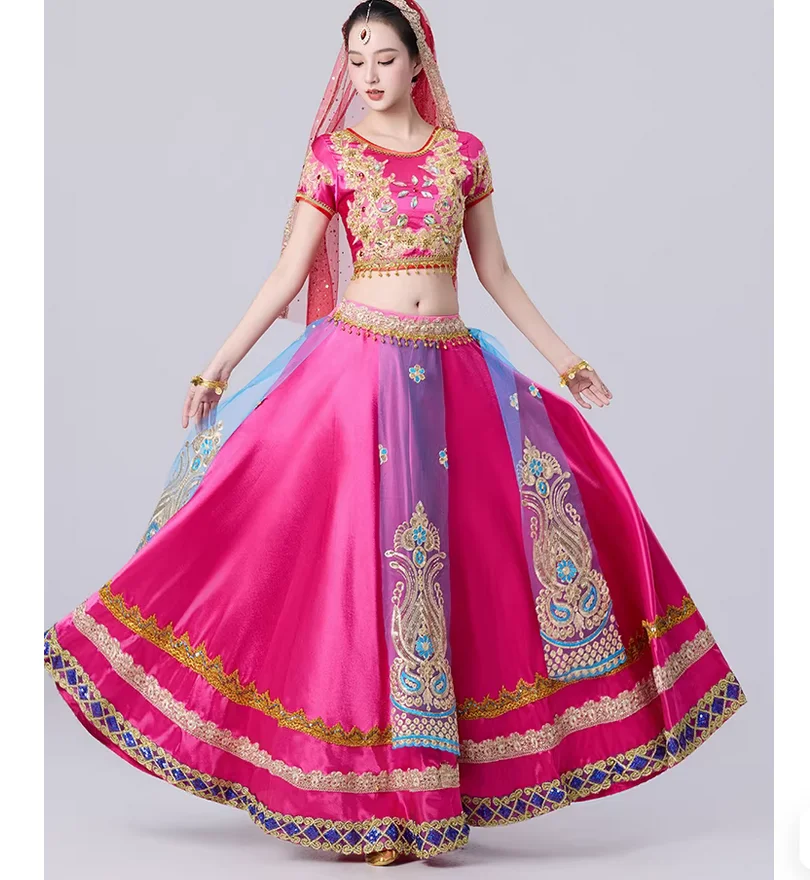 Retro Exotic Indian Dance Costume Floor-Length Skirt Set
Retro Exotic Indian Dance Costume Floor-Length Skirt Set