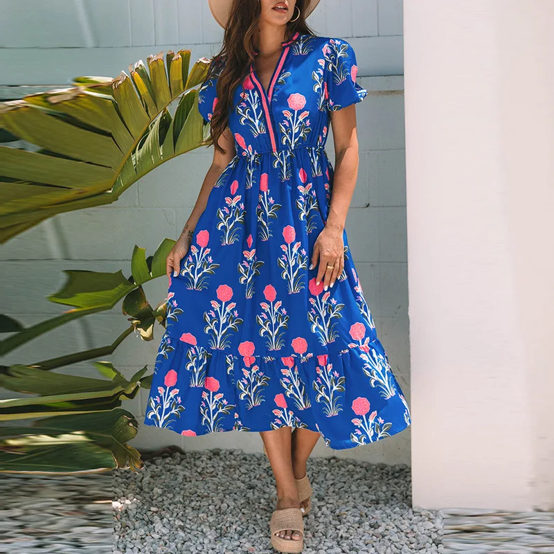 European and American Retro Floral PrintVWomen's Collar Dress2025Summer New Fashion Loose High WaistAWomen's Long Skirt
European and American Retro Floral PrintVWomen's Collar Dress2025Summer New Fashion Loose High WaistAWomen's Long Skirt