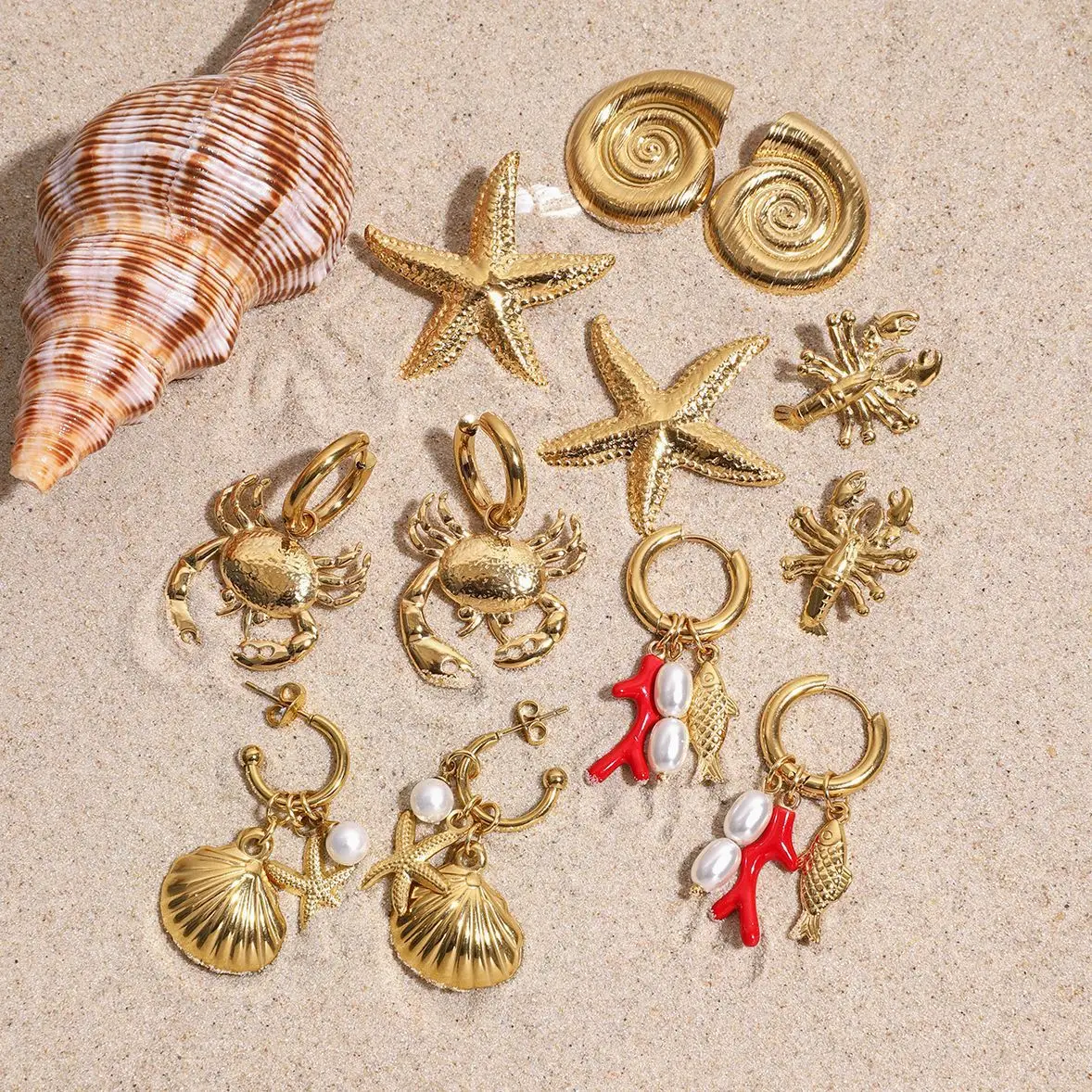 1 Pair of Europe and The United States Beach Vacation Wind Stainless Steel Earrings Women's Fashion Jewelry Earrings Wholesale
1 Pair of Europe and The United States Beach Vacation Wind Stainless Steel Earrings Women's Fashion Jewelry Earrings Wholesale