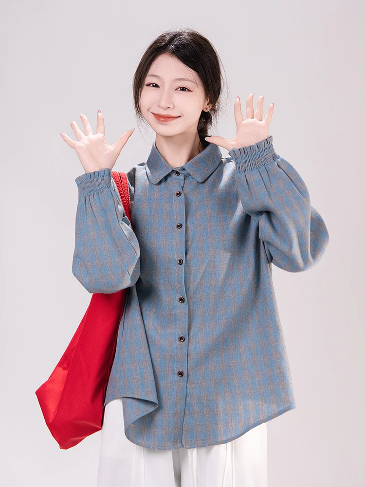 Женская рубашка с длинным рукавом в синюю клетку ручной работы, весенняя, в винтажном литературном стиле, из хлопка, повседневная, в стиле «лесная фея»
Женская рубашка с длинным рукавом в синюю клетку ручной работы, весенняя, в винтажном литературном стиле, из хлопка, повседневная, в стиле «лесная фея»