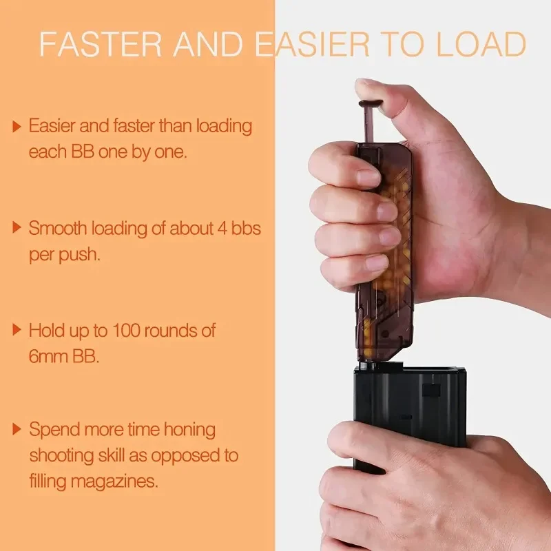 WNew Airsoft 100rd BB Speed Loader For Paintball Airsoft Guns BB Balls Speed Loader 100 Rounds BB Capacity Paintball Accessories
WNew Airsoft 100rd BB Speed Loader For Paintball Airsoft Guns BB Balls Speed Loader 100 Rounds BB Capacity Paintball Accessories