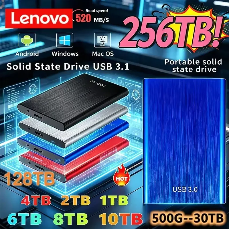 Lenovo Portable External SSD Hard Drive 2TB 8TB 256TB High Speed Mass Storage USB 3.0 for Laptop & Computer
Lenovo Portable External SSD Hard Drive 2TB 8TB 256TB High Speed Mass Storage USB 3.0 for Laptop & Computer