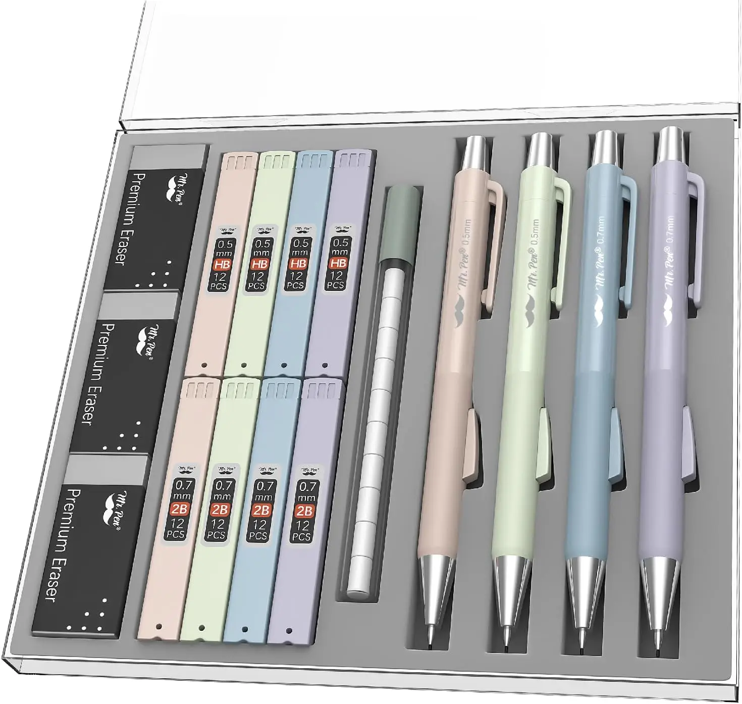 Pastel Mechanical Pencil Set 0.5 & 0.7mm with Lead Refills & Erasers, 4 Pack Fast Click Pencils for School, Drafting, Drawing &
Pastel Mechanical Pencil Set 0.5 & 0.7mm with Lead Refills & Erasers, 4 Pack Fast Click Pencils for School, Drafting, Drawing &