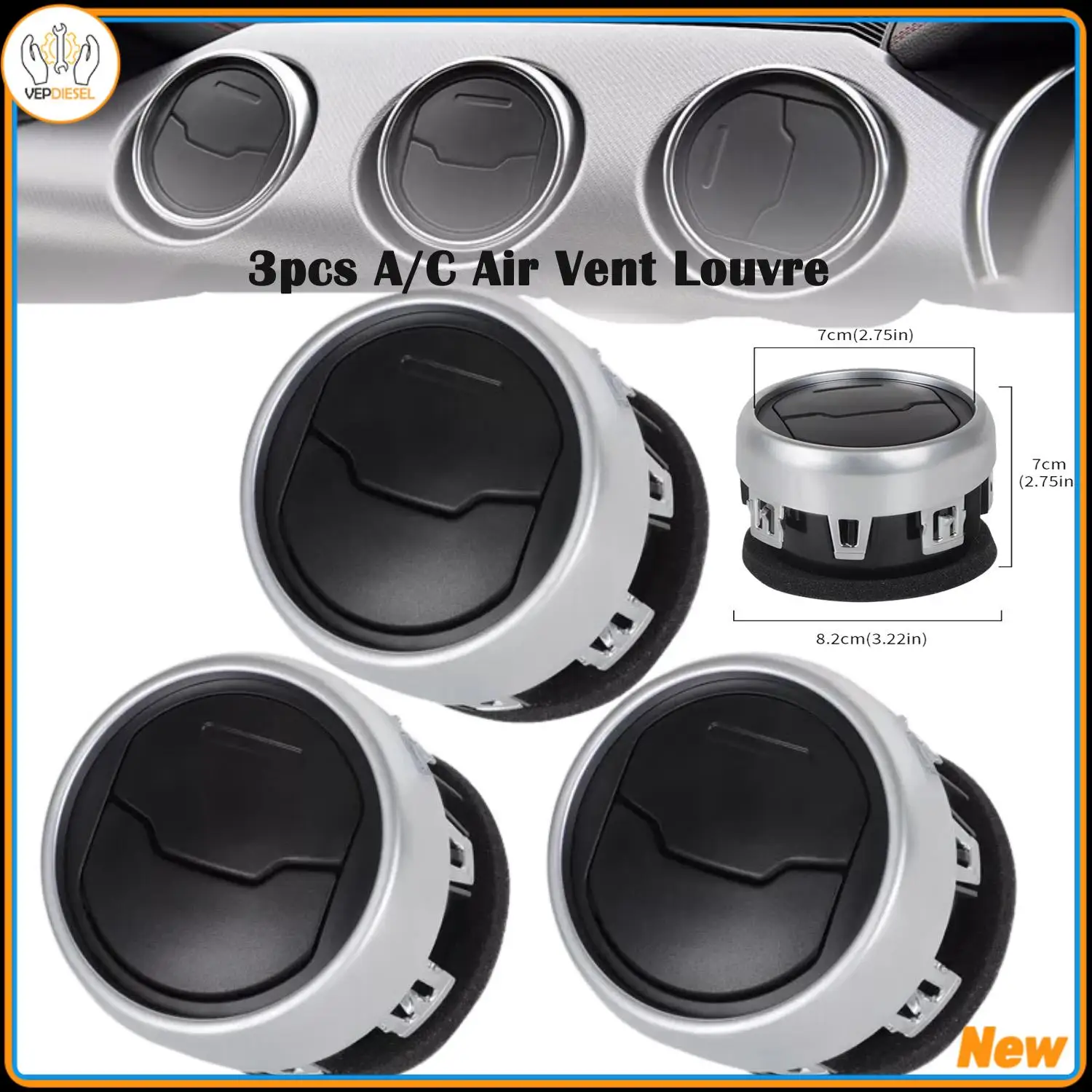 3pcs Center Dashboard A/C Air Vent Louvre FR3Z-19893-AE For 2015-2020 Ford Mustang New Auto Parts
3pcs Center Dashboard A/C Air Vent Louvre FR3Z-19893-AE For 2015-2020 Ford Mustang New Auto Parts