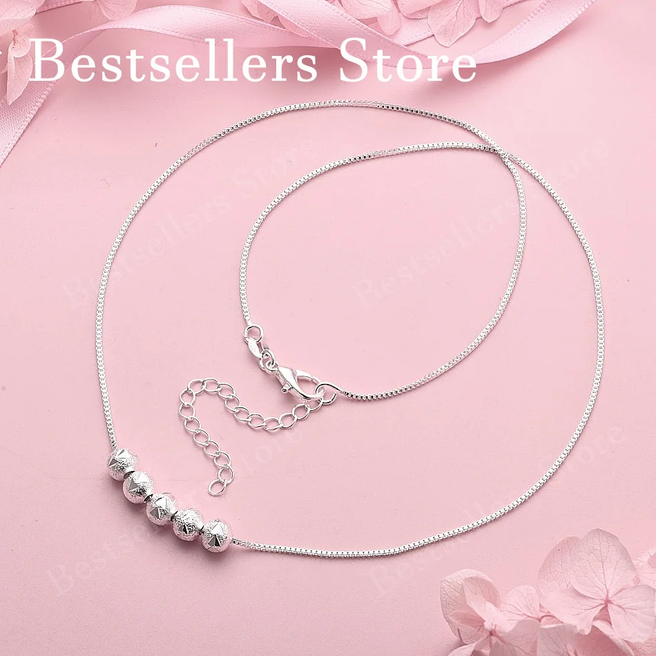 925 Sterling Silver Delicate Frosted Bead Necklace for Women, Fashionable Party and Wedding Accessories
925 Sterling Silver Delicate Frosted Bead Necklace for Women, Fashionable Party and Wedding Accessories
