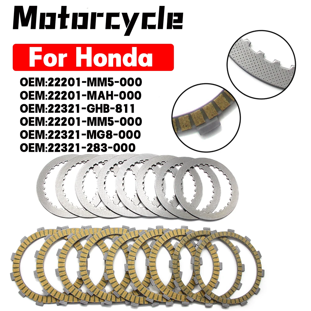 Friction Clutch Plates For Honda VT1100 VT1100C2 VT1100C3 VT1100C VT1100D2 VT1100T OEM:22201-MM5-000 22201-MAH-000 22321-GHB-811
Friction Clutch Plates For Honda VT1100 VT1100C2 VT1100C3 VT1100C VT1100D2 VT1100T OEM:22201-MM5-000 22201-MAH-000 22321-GHB-811