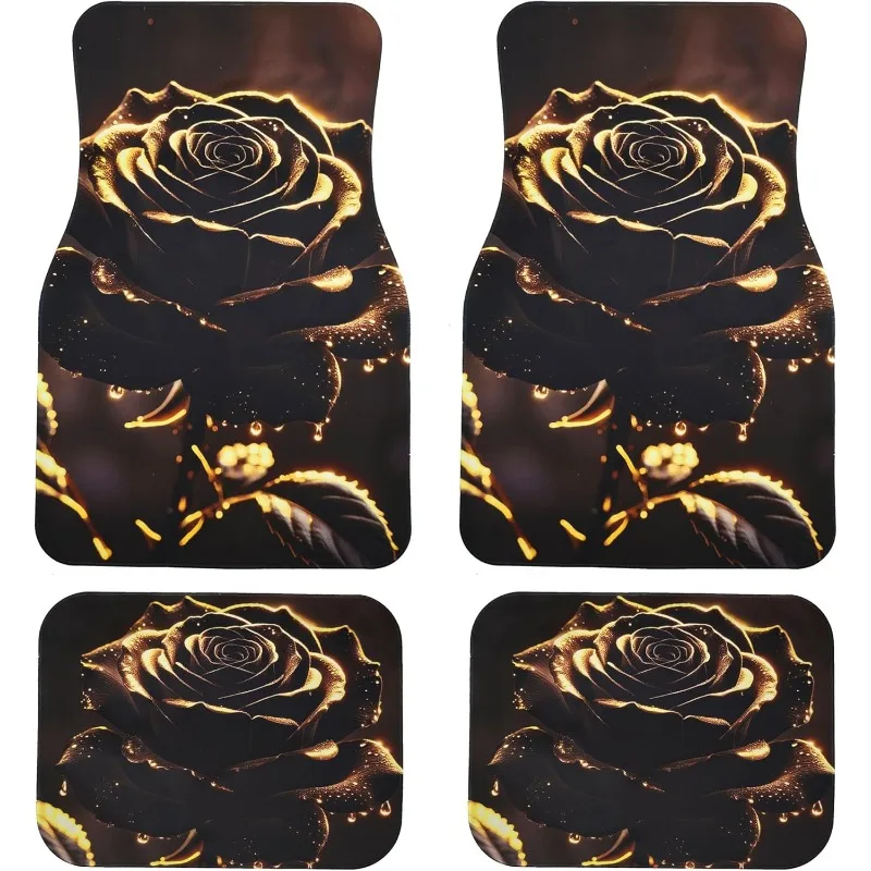 4 шт. Автомобильные коврики с дизайном черной золотой розы, прочные и легко чистящиеся, подходят для большинства моделей седанов, внедорожников и автофургонов
4 шт. Автомобильные коврики с дизайном черной золотой розы, прочные и легко чистящиеся, подходят для большинства моделей седанов, внедорожников и автофургонов