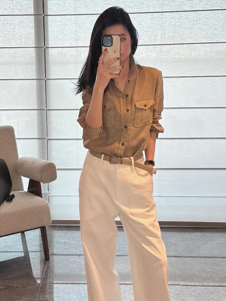 Chic Khaki Shirt Premium Sensation Youthful Elegant Early Autumn Straight Cut Long Sleeve Collar Button up Women's Shirt
Chic Khaki Shirt Premium Sensation Youthful Elegant Early Autumn Straight Cut Long Sleeve Collar Button up Women's Shirt