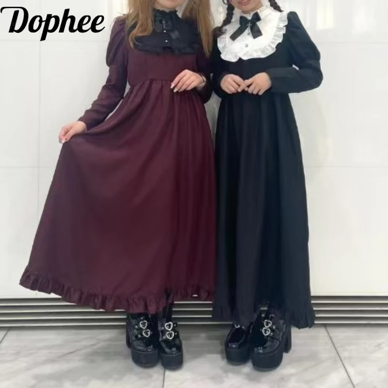 Dophee оригинальное японское готическое монахини элегантное длинное платье милое платье с перекрестным бантом и кружевными оборками новое весенне-осеннее платье с длинными рукавами
Dophee оригинальное японское готическое монахини элегантное длинное платье милое платье с перекрестным бантом и кружевными оборками новое весенне-осеннее платье с длинными рукавами