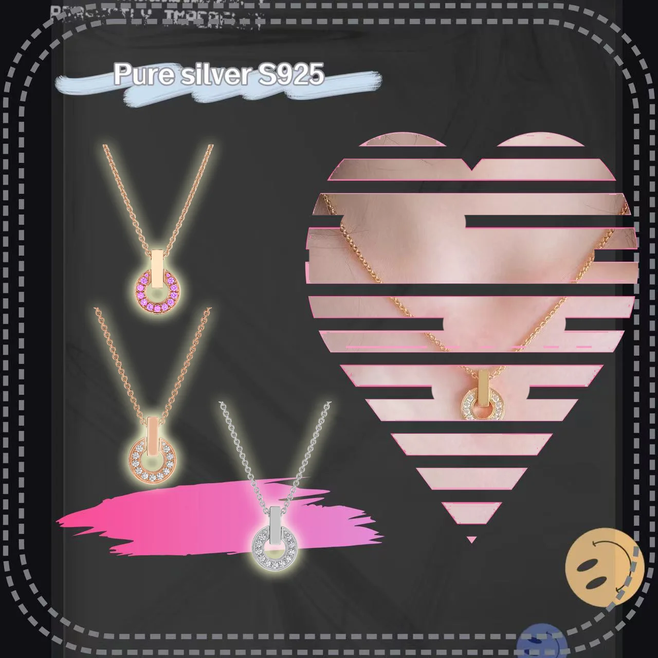 Solid silver S925 women's jewelry, pink round cake hollow design necklace, daily wear matching with best friend gifts
Solid silver S925 women's jewelry, pink round cake hollow design necklace, daily wear matching with best friend gifts