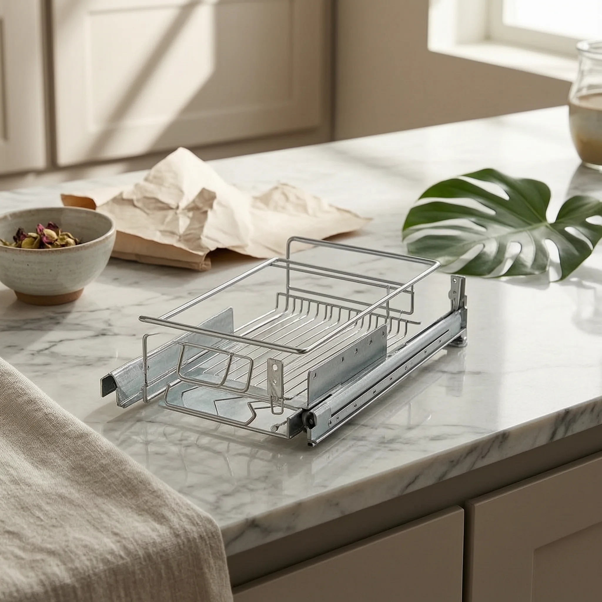 Pull-out Cabinet Basket Metal Sliding Wire Basket Sliding Storage Drawer Divided Multi-Tier Storage Rack Heavy Duty
Pull-out Cabinet Basket Metal Sliding Wire Basket Sliding Storage Drawer Divided Multi-Tier Storage Rack Heavy Duty