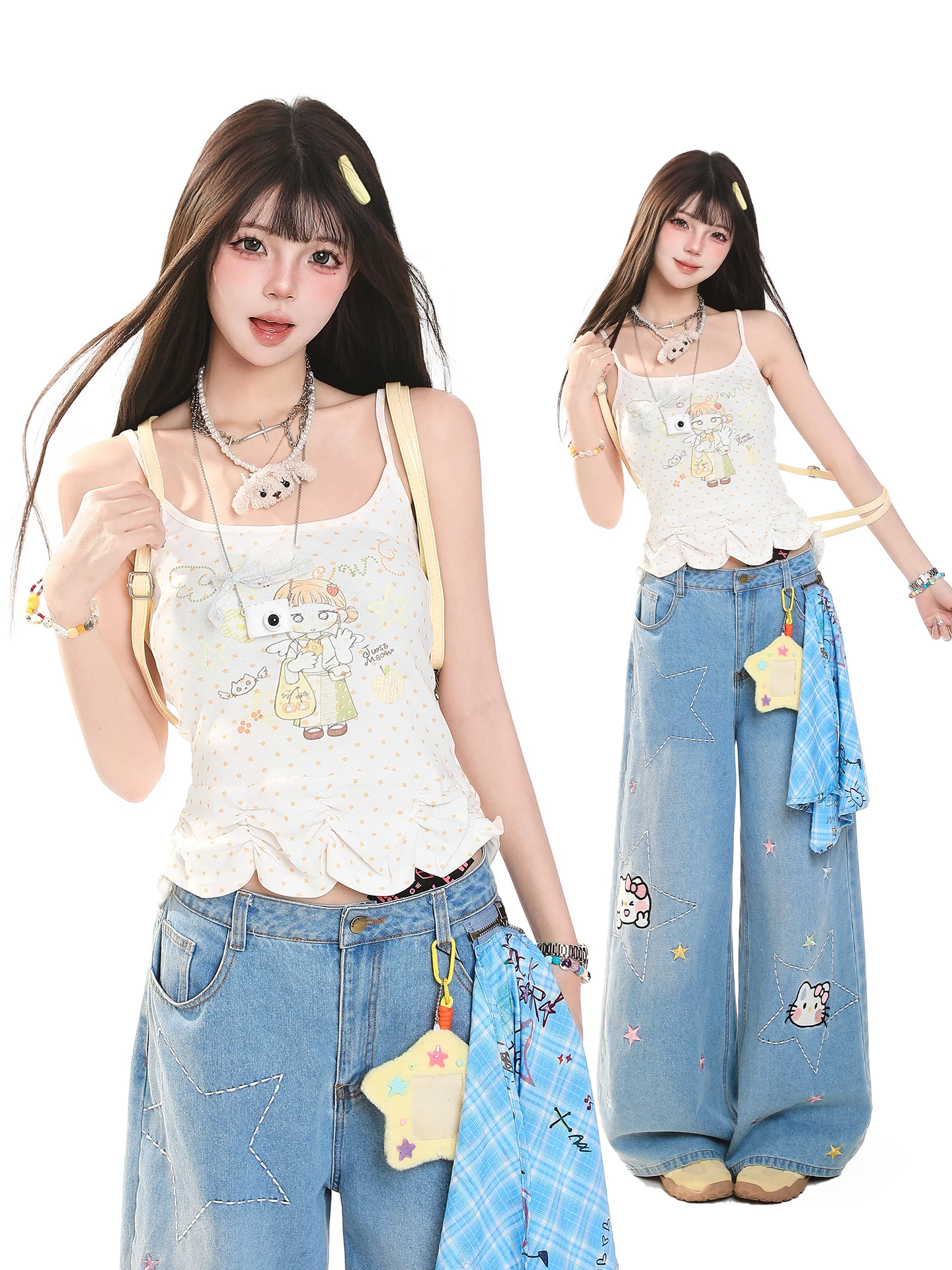 Cute Cartoon Print Halter Vest Women's Summer Outdoor Wear Flounce Slimming Slimming Girl Feeling Top Short Length U-Neck
Cute Cartoon Print Halter Vest Women's Summer Outdoor Wear Flounce Slimming Slimming Girl Feeling Top Short Length U-Neck