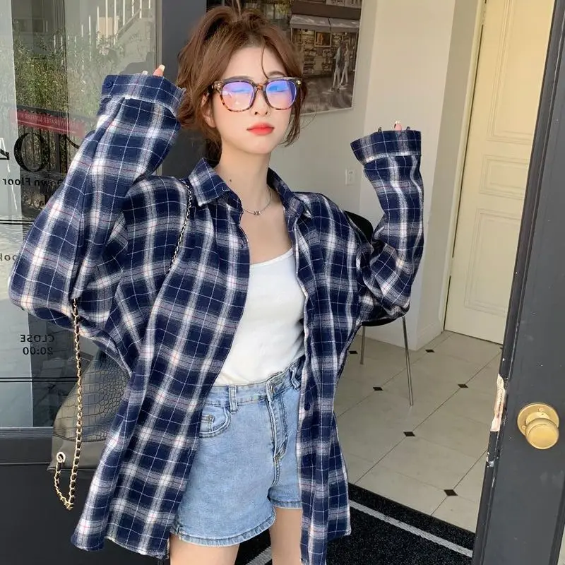 Blue Plaid Long Sleeve Shirt Jacket Women's Spring Autumn New Design Boyfriend Style Vintage Trendy Open Cardigan Sweet Loose...
Blue Plaid Long Sleeve Shirt Jacket Women's Spring Autumn New Design Boyfriend Style Vintage Trendy Open Cardigan Sweet Loose...