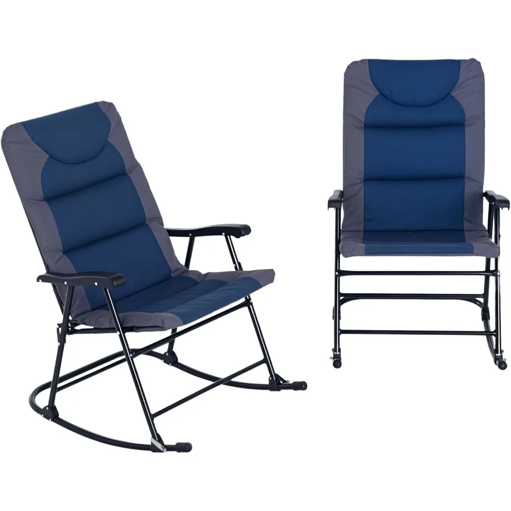 2 Piece Outdoor Patio Furniture Set With 2 Folding Padded Rocking Chairs, Bistro Style For Porch, Camping, Balcony, Navy Blue
2 Piece Outdoor Patio Furniture Set With 2 Folding Padded Rocking Chairs, Bistro Style For Porch, Camping, Balcony, Navy Blue