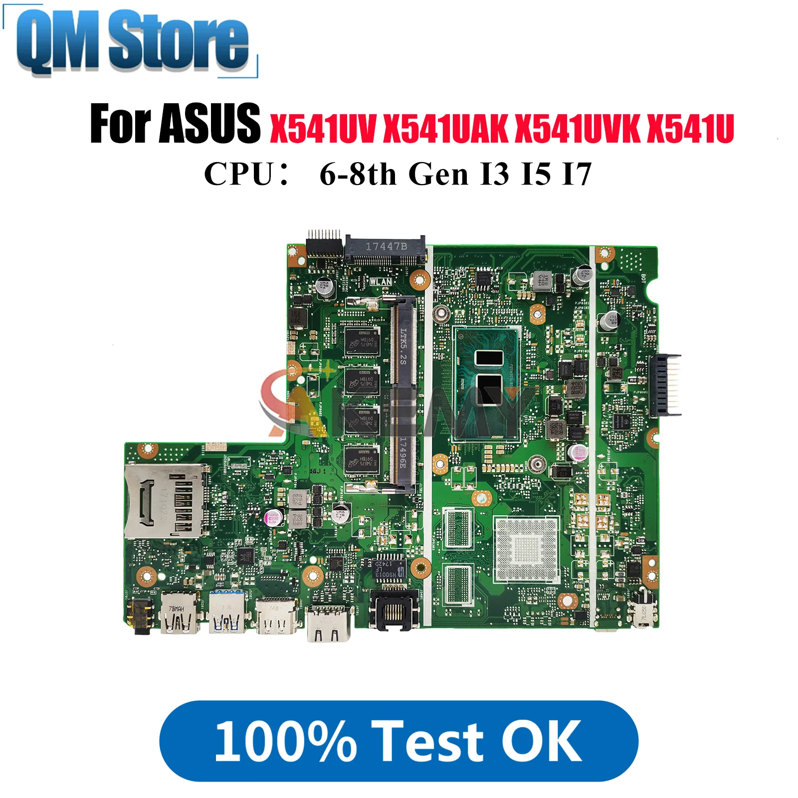 X541UA Laptop Motherboard For ASUS VivoBook X541UVK R541U X541UV X541U F541U A541U X541UAK A541U X541UJ Mainboard I3 I5 I7 CPU
X541UA Laptop Motherboard For ASUS VivoBook X541UVK R541U X541UV X541U F541U A541U X541UAK A541U X541UJ Mainboard I3 I5 I7 CPU