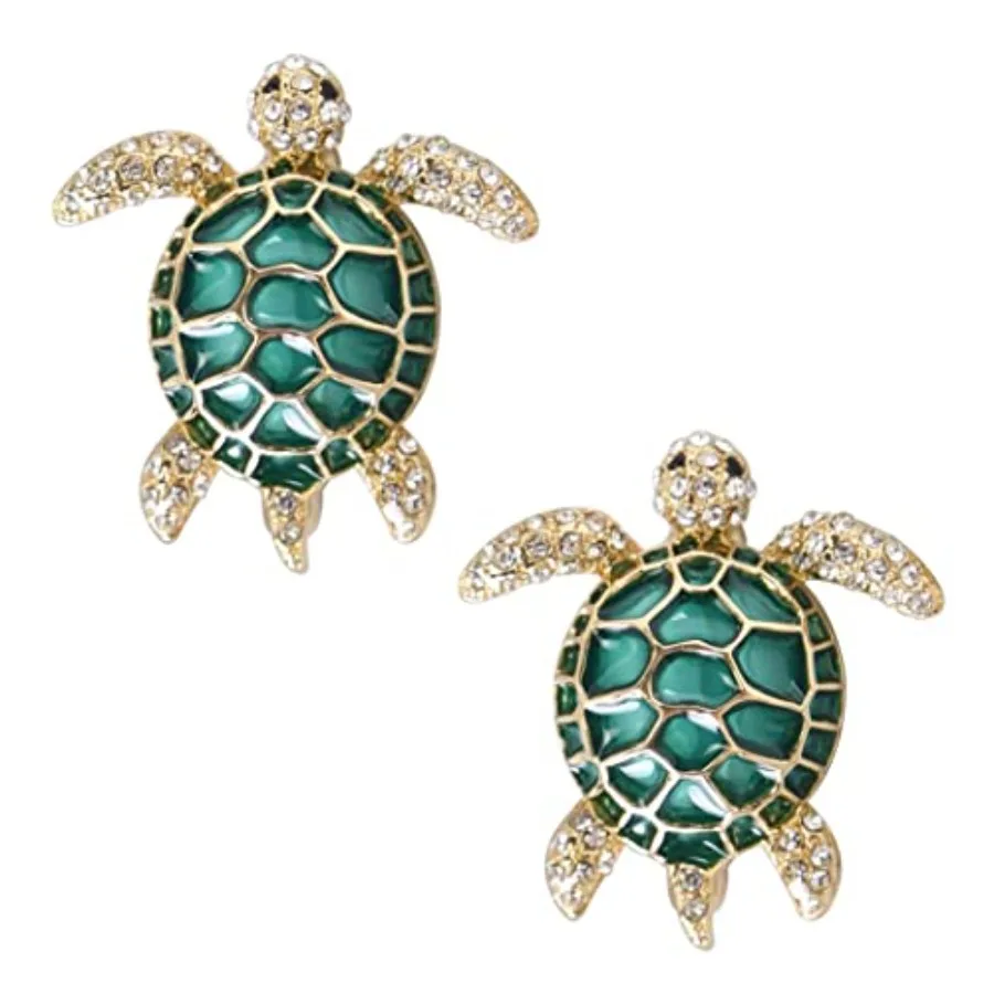 Sea Turtle Brooch Pins for Women - 2Pcs Crystal Rhinestones Marine Animals as Lovely Sea Animal Lapel Pins with Gold Tone - Gre
Sea Turtle Brooch Pins for Women - 2Pcs Crystal Rhinestones Marine Animals as Lovely Sea Animal Lapel Pins with Gold Tone - Gre