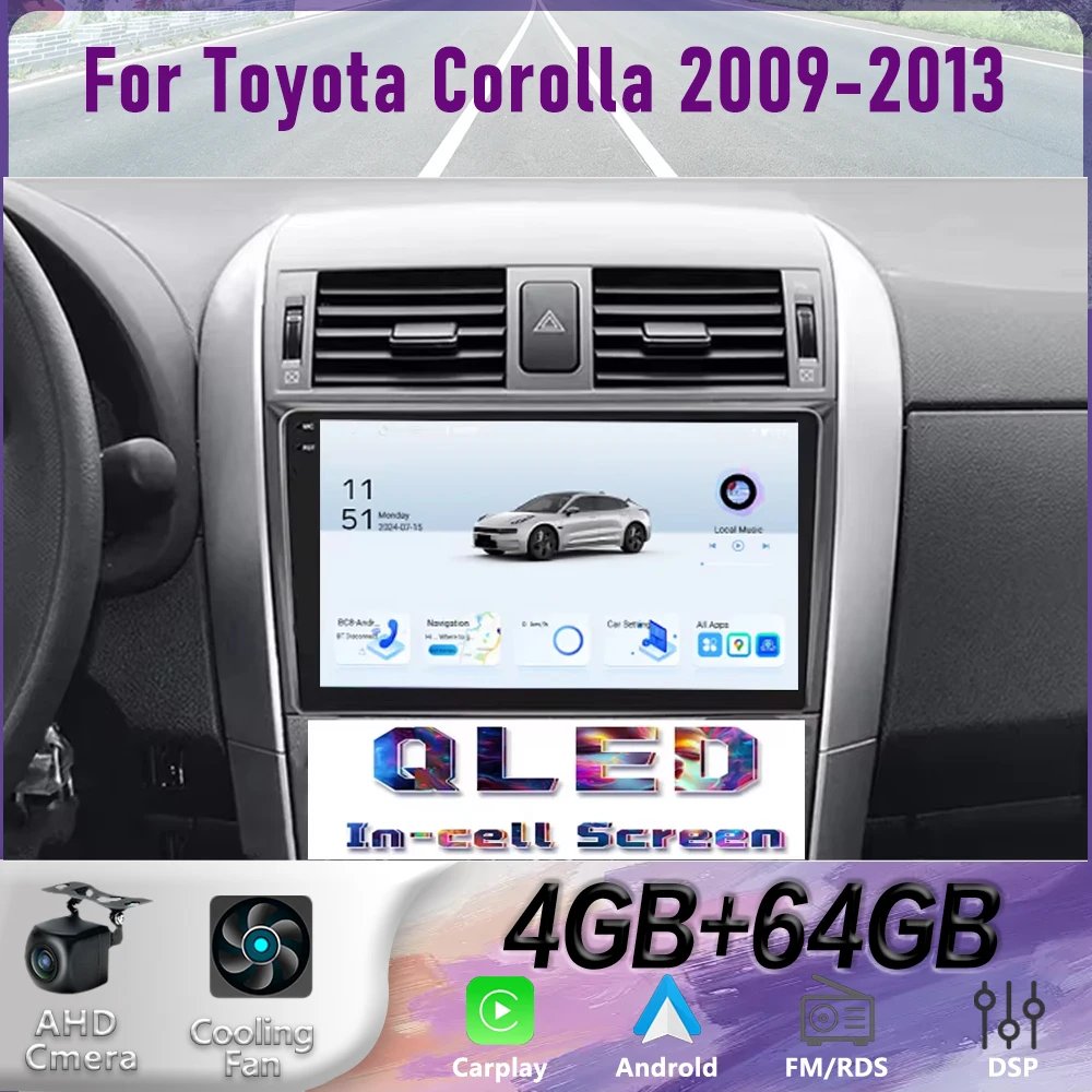 GPS 9" For Toyota Corolla 2009-2013 Wireless CarPlay Android 15 Car Radio WIFI Multimedia Player Head Unit Google Map Camera 4GB
GPS 9" For Toyota Corolla 2009-2013 Wireless CarPlay Android 15 Car Radio WIFI Multimedia Player Head Unit Google Map Camera 4GB